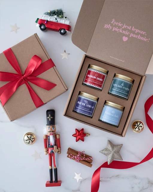 Świąteczny zestaw świec sojowych (4x 120 ml) 