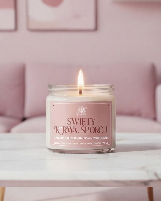 Święty, k*rwa, spokój - świeca sojowa (250 ml) 
